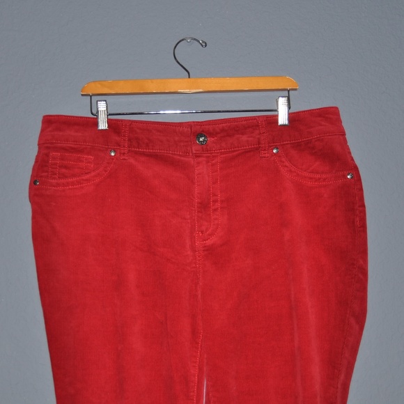 ROZ & ALI Woman Red Skinny Corduroy Pants [F5] - Picture 4 of 7